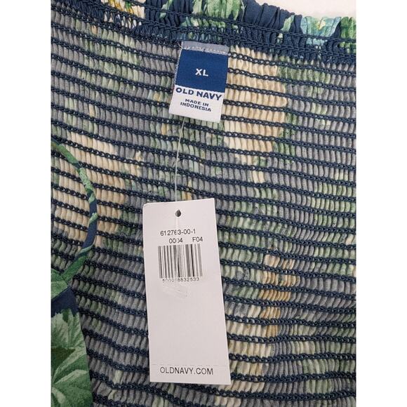 Old Navy Fit & Flare Tie-Strap Mini Dress Size XL Floral Square Neck Viscose New - Picture 5 of 8